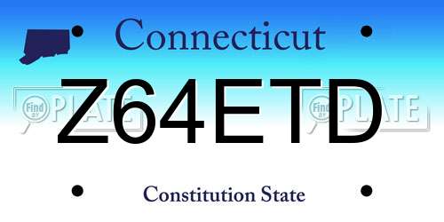 Z64ETD Connecticut License Plate