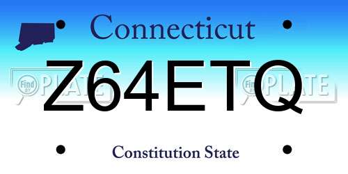Z64ETQ Connecticut License Plate
