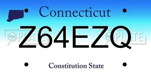 Z64EZQ Connecticut License Plate