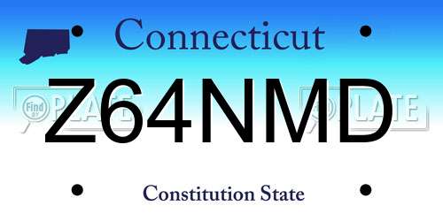 Z64NMD Connecticut License Plate