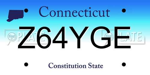Z64YGE Connecticut License Plate