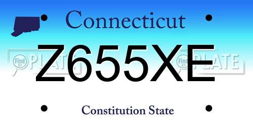 Z655XE Connecticut License Plate