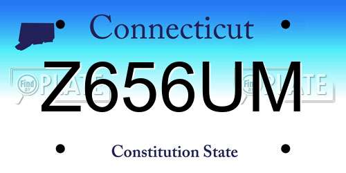 Z656UM Connecticut License Plate