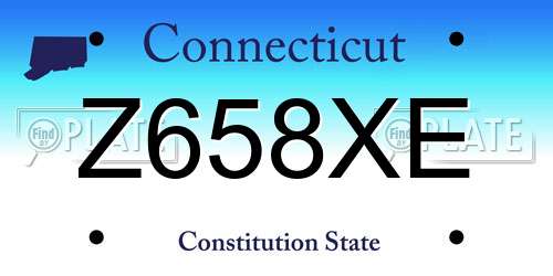 Z658XE Connecticut License Plate