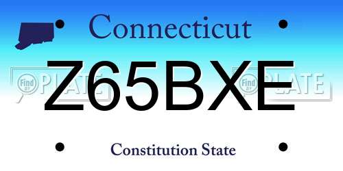 Z65BXE Connecticut License Plate