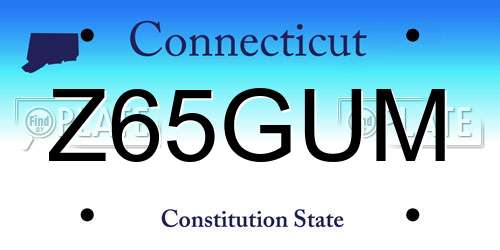 Z65GUM Connecticut License Plate