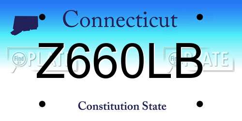 Z660LB Connecticut License Plate