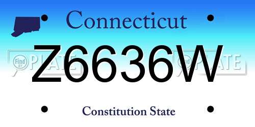 Z6636W Connecticut License Plate