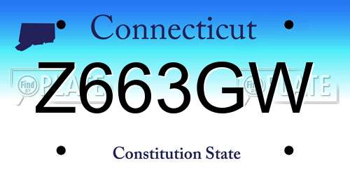 Z663GW Connecticut License Plate