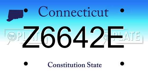 Z6642E Connecticut License Plate