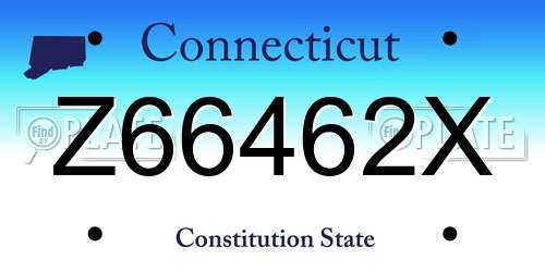 Z66462X Connecticut License Plate