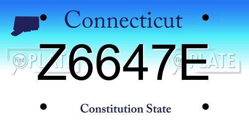 Z6647E Connecticut License Plate