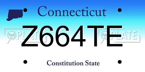 Z664TE Connecticut License Plate