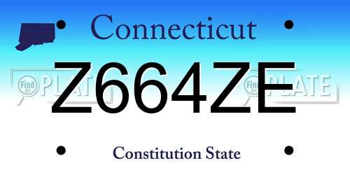 Z664ZE Connecticut License Plate