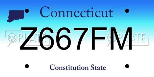 Z667FM Connecticut License Plate
