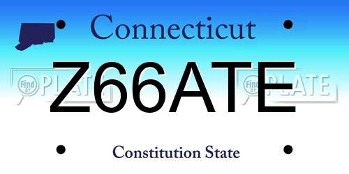 Z66ATE Connecticut License Plate