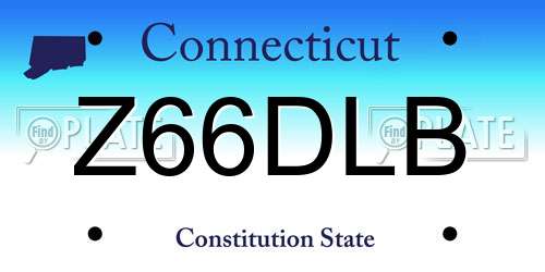 Z66DLB Connecticut License Plate