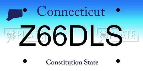 Z66DLS Connecticut License Plate