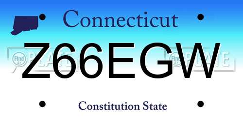 Z66EGW Connecticut License Plate