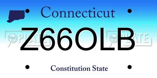 Z66OLB Connecticut License Plate