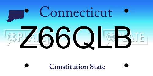 Z66QLB Connecticut License Plate