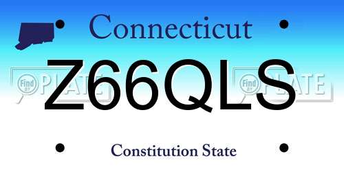 Z66QLS Connecticut License Plate