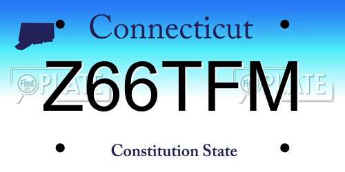 Z66TFM Connecticut License Plate