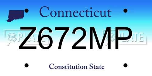 Z672MP Connecticut License Plate
