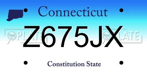 Z675JX Connecticut License Plate