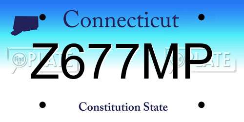 Z677MP Connecticut License Plate