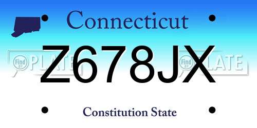 Z678JX Connecticut License Plate