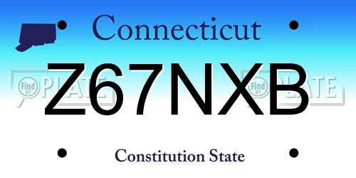 Z67NXB Connecticut License Plate