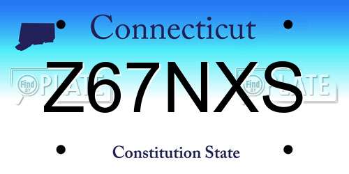 Z67NXS Connecticut License Plate