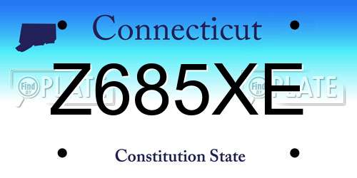 Z685XE Connecticut License Plate