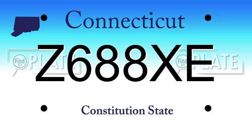 Z688XE Connecticut License Plate
