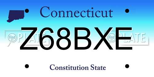 Z68BXE Connecticut License Plate