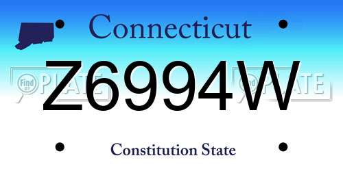 Z6994W Connecticut License Plate