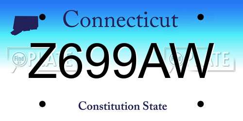 Z699AW Connecticut License Plate
