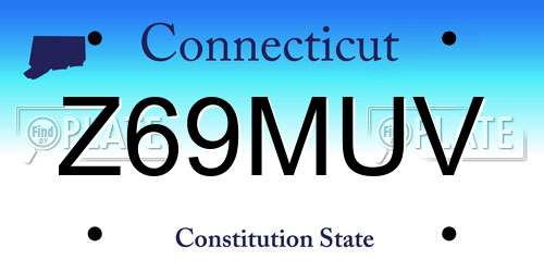 Z69MUV Connecticut License Plate