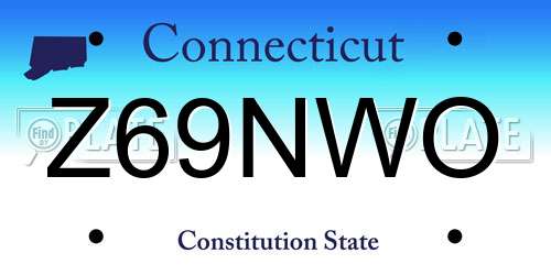 Z69NWO Connecticut License Plate