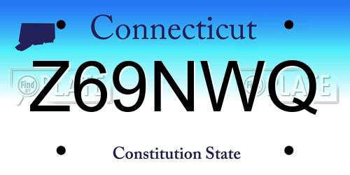 Z69NWQ Connecticut License Plate