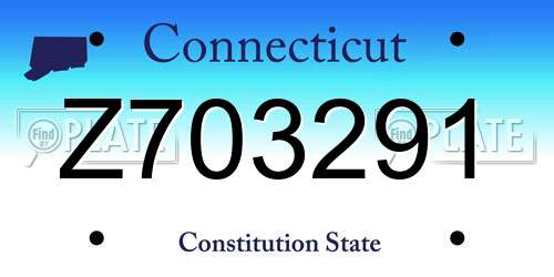 Z703291 Connecticut License Plate