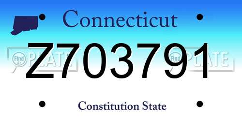 Z703791 Connecticut License Plate