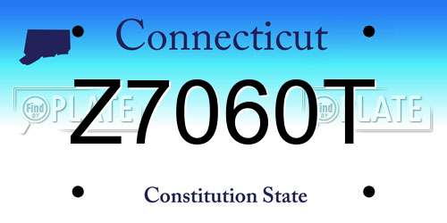 Z7060T Connecticut License Plate