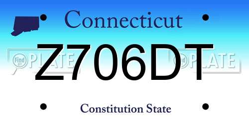Z706DT Connecticut License Plate