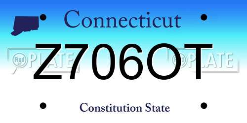 Z706OT Connecticut License Plate