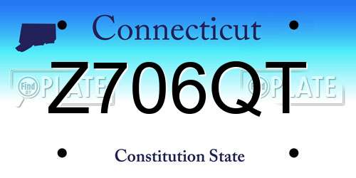 Z706QT Connecticut License Plate