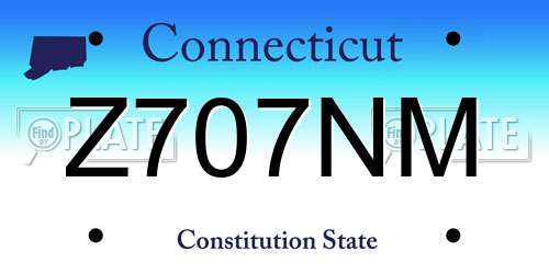 Z707NM Connecticut License Plate
