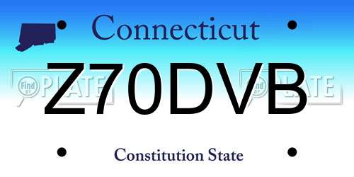 Z70DVB Connecticut License Plate