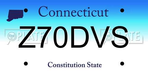 Z70DVS Connecticut License Plate